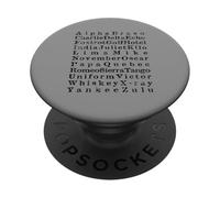 Alphabet phonétique International Code de l'aviation et de l'armée PopSockets PopGrip Adhésif