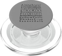 Alphabet phonétique International Code de l'aviation et de l'armée PopSockets PopGrip pour MagSafe