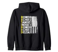 Alphabet phonétique Militaire Ancien Combattant à la Retraite USA Patriotique Sweat à Capuche