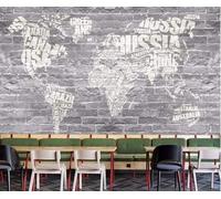 Alphabet Pour Mur De Briques De Ciment D'Art Vintage Papier Peint 3D Installation Facile Intissé Tapisserie Bureau Salon Canapé Chambre Décoration Murale-430cm×300cm