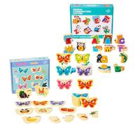 Alphabet Puzzle, Wooden Animal Jigsaw, Educational Wood Toy, Fine Motor Skills Development for Kindergarten, Preschool, Classroom, Homeschool, Road Trip, and Travel