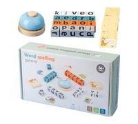 Alphabet Spelling Blocks - Educational Puzzle Set, Wooden Learning Toy with Bell Sound, Sight Word Recognition, Fun Activity, Cognitive Development for Children Ages 3 Plus Home School Play