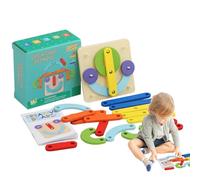 Alphabet Wooden Puzzle, Number Construction Puzzle, Wooden, Construction Puzzle, Educational Stacking Blocks Toy Set, Fine Motor Skills Early Learning Educational Activity Toy for Kids 3 4 5 Year Old