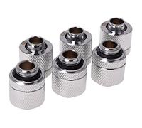 Alphacool 17386 HF 13/10 Pièce de Couplage 1/4" - Chrome Pack de Six Refroidissement par Eau Raccords