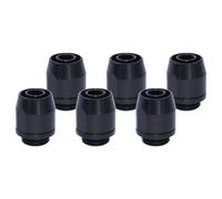 Alphacool Raccords à compression HF TPV Metal – Lot de 6 pour tube Ø7,6/12,7 mm G1/4" Noir