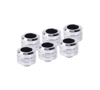 Alphacool 17476 Kit d'Adaptation Chrome Laiton, Filetage G1/4", Hauteur 23mm, Diamètre 26mm, Poids 42g pour Systèmes de Refroidissement PC