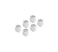 Alphacool 17625 : Kit de 6 raccords laiton blanc G1/4" pour refroidissement liquide, diamètre 22mm, hauteur 27mm, 80g par raccord