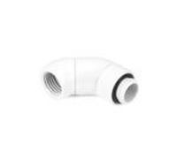 Alphacool Adaptateur d'Angle de Glace, 45 Degrés, Double, Rotatif, G1/4 M à G1/4 F - Blanc