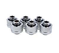 Alphacool Eiszapfen 19/13mm compression fitting G1/4 - Raccord pour système de refroidissement par liquide - chrome, nickel argenté (pack de 6) Chrome, Nickel argenté