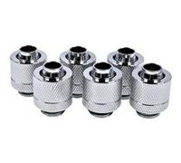 Lot de 6 Raccords à compression pour Tube Ø10/13mm - G1/4 Alphacool Eiszapfen (Argent)
