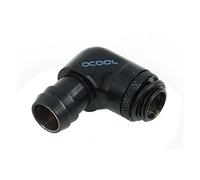 Alphacool - Embout Métal Cannelé - Coudé 90° Pivotant - 1/4'' - Tube 13mm (DI=1/2') - Noir Mat