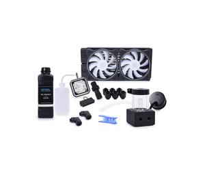 Alphacool Kit Watercooling Processeur XT45 Noir - Radiateur Cuivre 271mm, 2x120mm PWM, 118.9 m³/h, Socket LGA 1700/AM5, Pompe 4500RPM, 1L