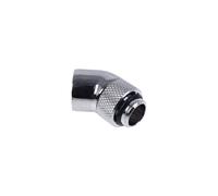 Alphacool Raccord 17247 Nickel/Argent, Filetage 1/4", Angle 45°, Connecteur Mâle/Femelle, Dimensions 18.5x35x18.5mm, Poids 100g