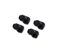 Alphacool Raccord 17615 - Laiton Noir G1/4" - Kit de 4 - Dimensions 18x32x18mm - Conforme CE/RoHS - Pour Systèmes de Refroidissement Liquide