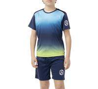 ALPHADVENTURE Ensemble de sport pour enfant, survêtement, t-shirt manches courtes et pantalon court - De 6 à 14 ans, Bleu marine/bleu marine, 14 ans
