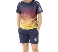 ALPHADVENTURE Ensemble de sport pour enfant, survêtement, t-shirt manches courtes et pantalon court - De 6 à 14 ans, UNIQUE / NAVY, 12