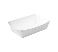 ALPHAFORM - Sachet de 50 Barquettes Blanches en Carton, Contenance 350 ml, 120 X 70 X 40 Mm, Recyclable