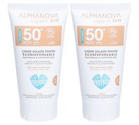 Alphanova CRÈME SOLAIRE TEINTÉE CLAIRE CERTIFIÉE BIO SPF 50+ Maquillage 2x50 g