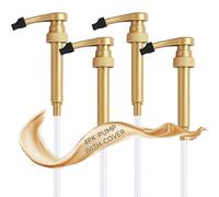 AlphaPantry Lot de 4 pompes à sirop de café avec couvercle pour sirops fins Torani et Jordan 750 ml Doré