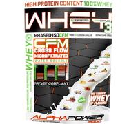 ALPHAPOWER FOOD® 100 % * Pure CFM Whey Protein Isolate Poudre de protéine de lactosérum 1 kg Toffe Cappuccino 3 bio-engineered sans aspartame, excellente solubilité & BCAA