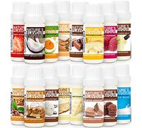 ALPHAPOWER FOOD Arôme alimentaire naturel, SET SUPER ÉCONOMIQUE 16x10ml liquide - gouttes aromatisantes et édulcorant sans sucre, goût délicieux, vegan liquid sweetener Flavour Drops, Flavdrops