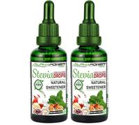 ALPHAPOWER FOOD, Stevia liquide vegan, gouttes de stevia pure - très concentré (Unflavored/sans goût, 1 x 100 ml). édulcorant stévia naturelle, Liquid Stevia Sweetener Drops (Lot de 2)
