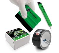 AlphaShield 3M 2080 Bandes décoratives autocollantes et résistantes aux intempéries, 50 mm de large, avec raclette et couteau, pour moulures de voiture, moto, résistant aux intempéries, noir mat