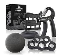 ALPHASKIN© Entraîneur de Mains | Entraîneur de Doigts | Hand Grip | Lot de 2 ou Lot de 5 | Musculation Avant Bras | Musculation Main