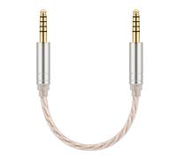 Alphatec Adaptateur de prise équilibrée de 4,4 mm vers fiche équilibrée de 4,4 mm - Câble hybride OCC argenté - Câble de conversion audio Hi-Fi - 20 cm - Compatible avec iFi DAC, amplificateur