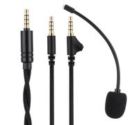 Alphatec HE1000 Câble audio de rechange pour casque Hifiman HE1000 Denon AH-D600 AH-D7100 3,5 mm vers double 3,5 mm, avec microphone