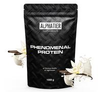 Alphatier Poudre de protéines végétaliennes - Vanille - Poudre de protéine avec 80% de protéines - Vanilla Protein Powder - Isolat de protéines de soja - 1 kg