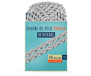 Alphatrail Chaîne de Vélo Parker 10 Vitesses 116 Maillons I Compatible avec Shimano, SRAM, KMC, Connex, Campagnolo I In ttache Rapide Chaîne