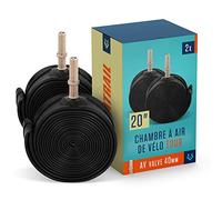 Alphatrail Chambre à Air Vélo Rick 20 Pouces AV Schrader Valve 2X Ensembles avec Mobilité Garantie I Compatible Pneu Vélo Compatible Continental, Conti, Schwalbe, Maxxis, Michelin & Kenda
