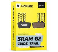 Alphatrail Plaquettes de Frein - Compatible avec SRAM Guide & Avid Trail I Organique & Fritté Plaquette de Frein avec Un Kilométrage élevé 100% Parfait pour Avid Elixir Trail 7 9 XO & SRAM Guide R RS