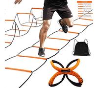 ALPHAWORX Échelle d'agilité Tout-en-Un, équipement d'entraînement de Vitesse et haie de Vitesse, échelle d'entraînement et échelle d'agilité de Basket-Ball, échelle d'agilité Pliable, Installation