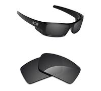 Alphax Verres polarisés de rechange pour lunettes de soleil Oakley Gascan OO9014 60 mm Réduction de l'éblouissement Coupe de précision, Noir discret, 60 millimeters
