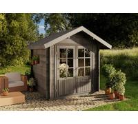 Alpholz Abri de jardin Palma imprégné gris 261 x 261 cm avec couverture de toit et sol