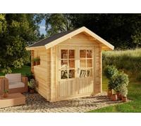 Alpholz Palma Abri de jardin en pin imprégné 261 x 261 cm avec toiture et sol