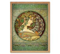 Alphonse Mucha Laurel 1901 Old Master Painting Wall Art Print Mur Encadré Décor 30 x 41 cm