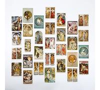 Alphonse Mucha Lot de 30 cartes postales artistiques célèbres - Kit de collage d'images esthétiques pour mur, cartes postales pour élèves, enseignants, cartes de remerciement