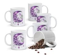 Alphynix 1 Mug blanc 33 vec citation céleste "Reste sauvage enfant de lune" & design lune violette cristal, cadeau de Noël ou Thanksgiving zodiacal mystique,Le cadeau de la saint-valentin, cadeau d