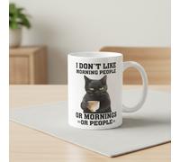 Alphynix 1 Mug blanc 33 vec citation drôle "Je n'aime pas les lève-tôt ni les matins ni les gens", cadeau de Noël ou Thanksgiving sarcastique,Le cadeau de la saint-valentin, cadeau d’anniversaire