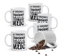 Alphynix 1 Mug blanc 33 vec citation humour bureau "MON COLLÈGUE PRÉFÉRÉ M'A OFFERT CE MUG" & design typographie, cadeau de bureau ludique pour Noël ou Thanksgiving,Le cadeau de la saint-valentin,