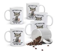 Alphynix 1 Mug blanc 33 vec citation "Je ne me lève pas et brille, je caféine" & Grumpy Cat, cadeau de Noël ou Thanksgiving humoristique pour amateurs de café,Le cadeau de la saint-valentin, cadeau