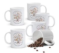Alphynix 1 Mug Considérez comment poussent les fleurs sauvages, 33cl tasse à café inspirante avec bouquet de fleurs et Écriture Luc 12:27, cadeau réconfortant pour femmes,Le cadeau de la saint-valenti