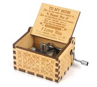 Alphynix 1 pièce Boîte à musique « À ma mère », boîte à souvenirs en bois à manivelle avec message de remerciement plein d'émotion, cadeau émouvant pour mère de sa fille