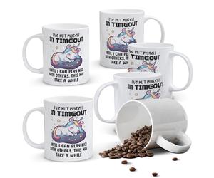 Alphynix 1 Stück, lustige Einhorn-Kaffeetasse 'JE ME SUIS MIS EN RETRAIT JUSQU'À CE QUE JE PUISSE JOUER GENTIMENT AVEC LES AUTRES, CELA PEUT PRENDRE UN CERTAIN TEMPS' Mug,Le cadeau de la saint-valenti