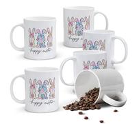 Alphynix Mug blanc avec citation et lapins de Pâques - 33 cl
