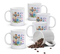 Alphynix Mug blanc avec citation « Let Me Tell You About My Jesus », croix et fleurs - 33 cl