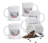 Alphynix Mug blanc avec citation « My Favorite People Call Me Teacher » et fleurs pour cadeau aux enseignants - 33 cl